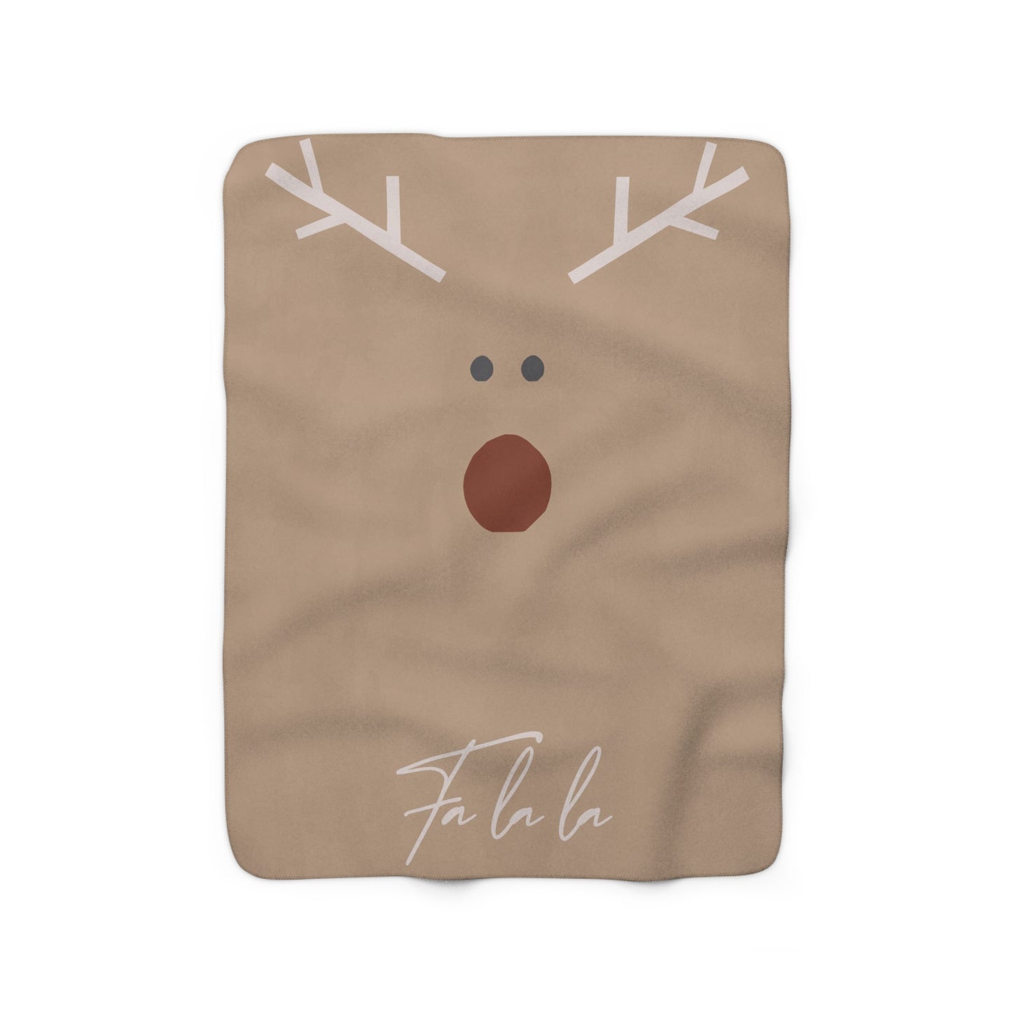 Fa La La Reindeer Christmas Sherpa Fleece Blanket