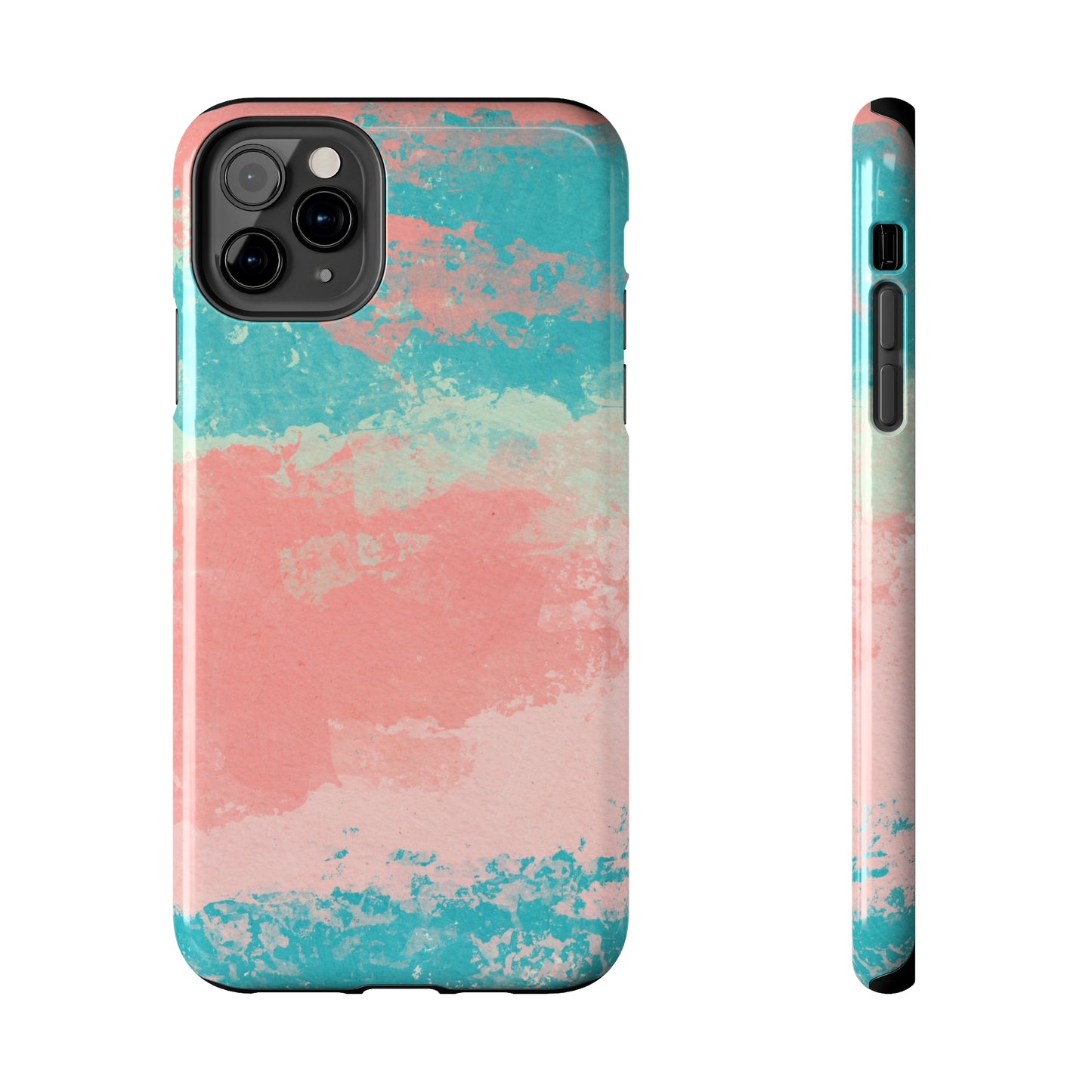 Pink and Turquoise Water Color Tough Phone Cases