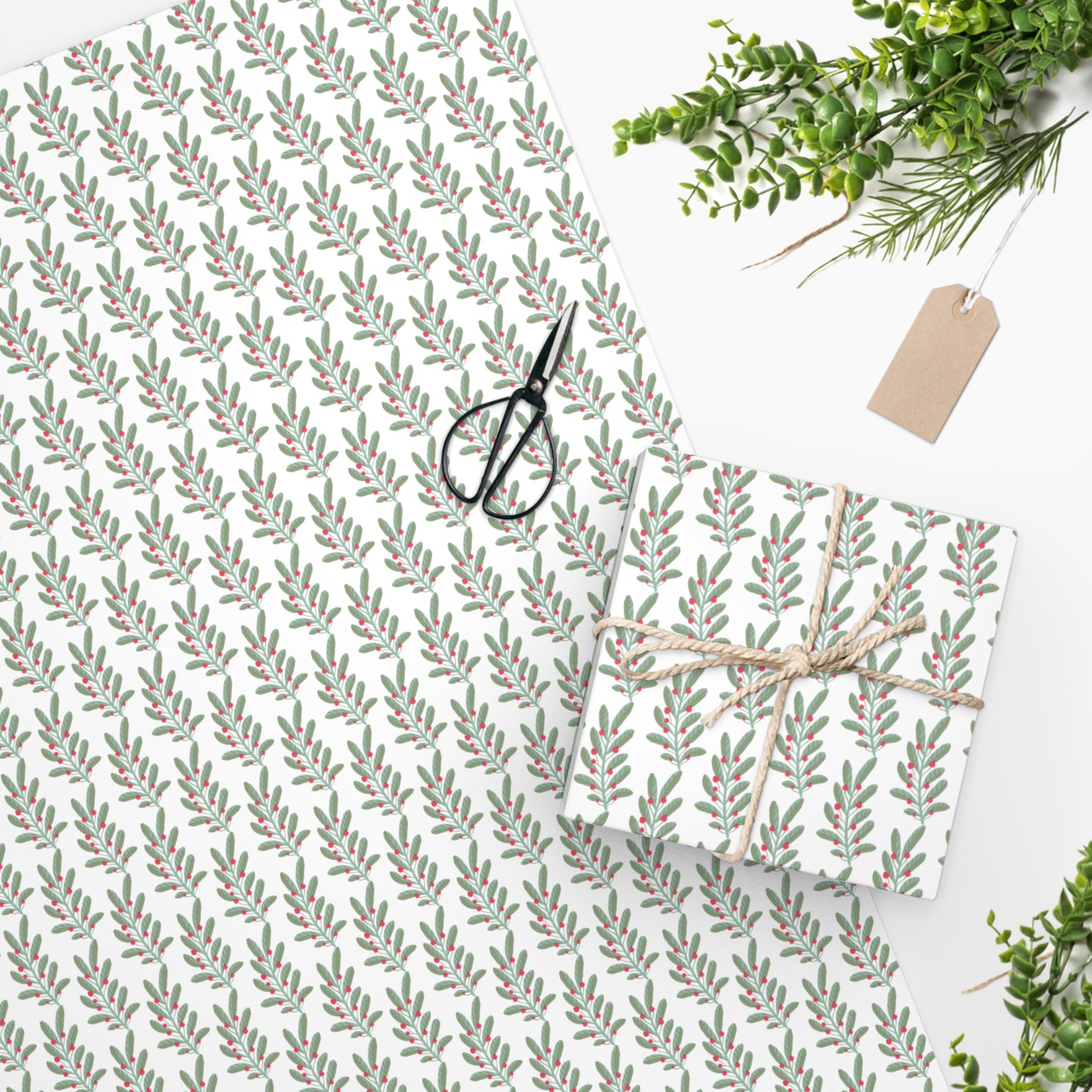 Christmas Greenery Wrapping Paper