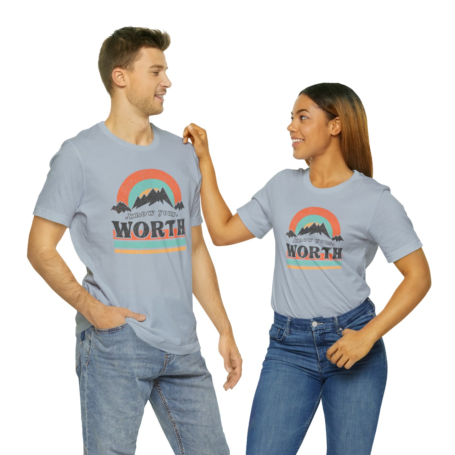 "Know Your Worth" Unisex Jersey Short Sleeve Tee