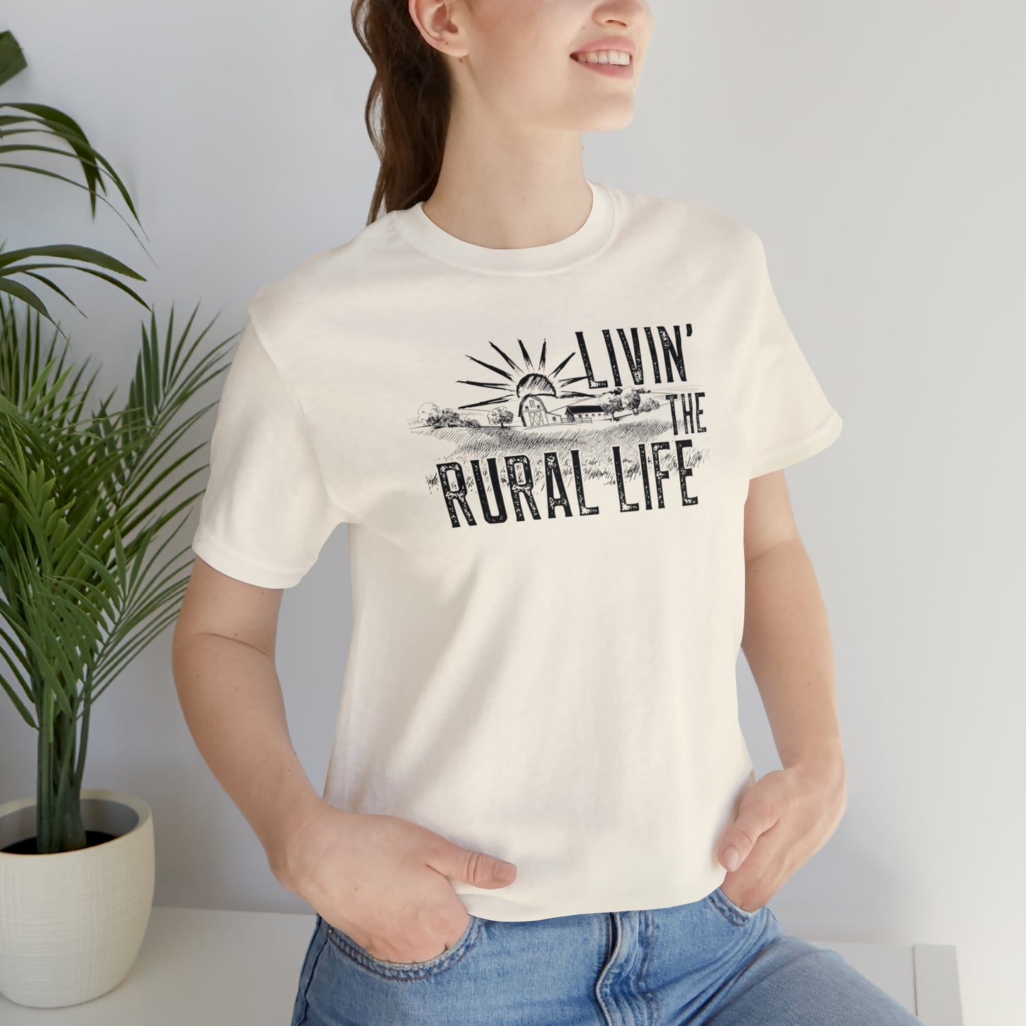 "Livin' the Rural Life" Unisex Jersey Short Sleeve Tee