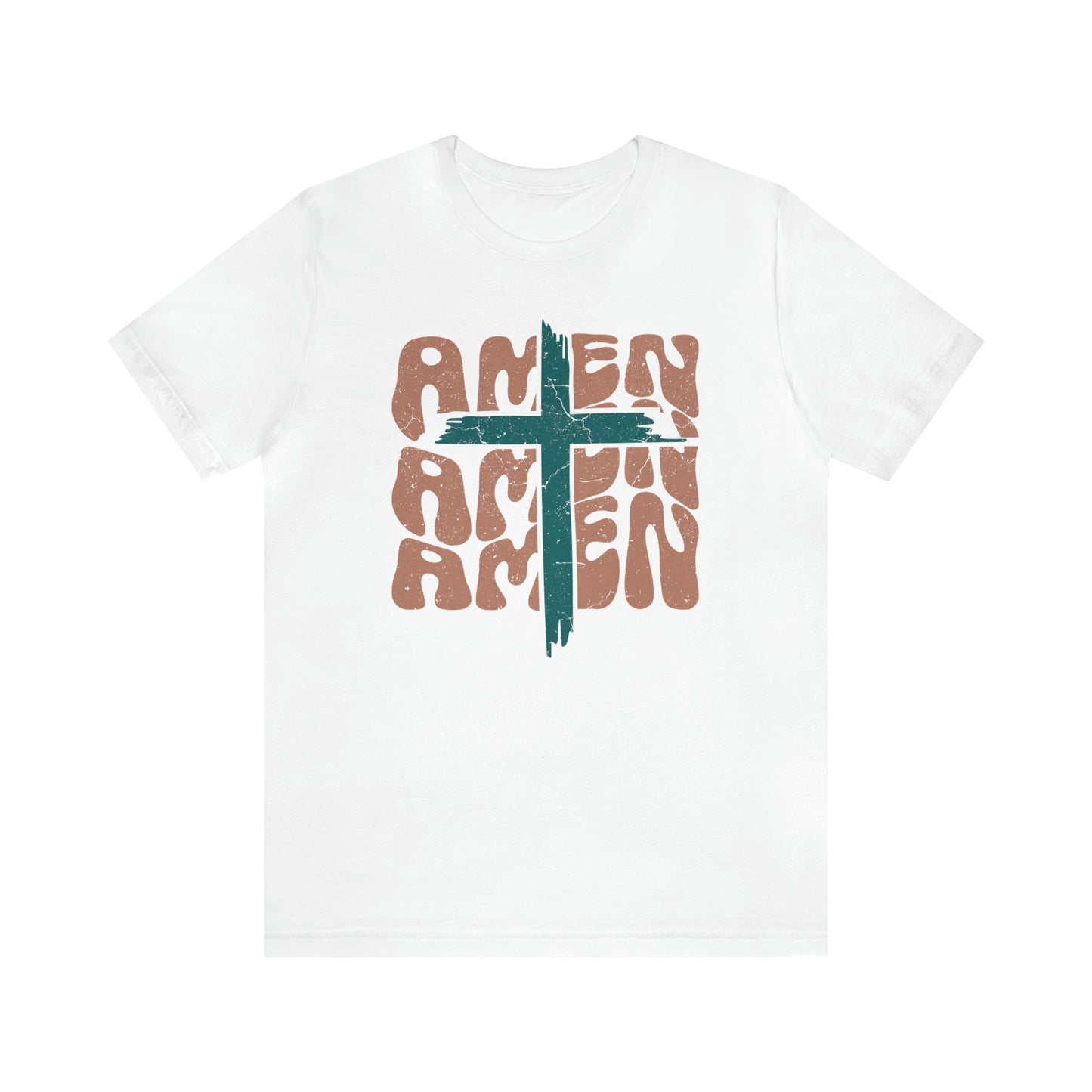 Amen Amen Amen with Cross Boho Color T-Shirt