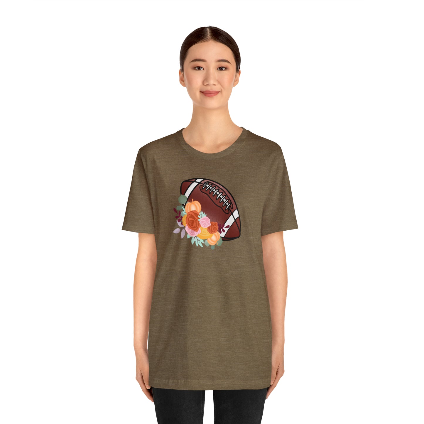 Fall Floral Football  T-Shirt