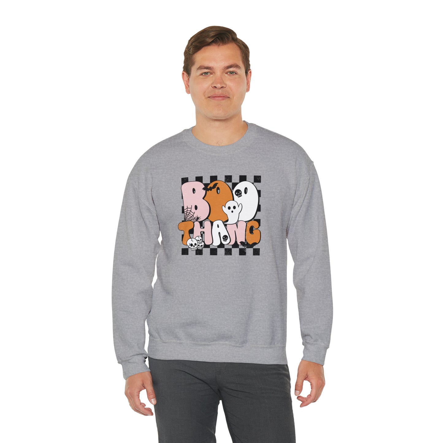 Boo Thang Fall Halloween Retro Warm Colored  Unisex Heavy Blend™ Crewneck Sweatshirt