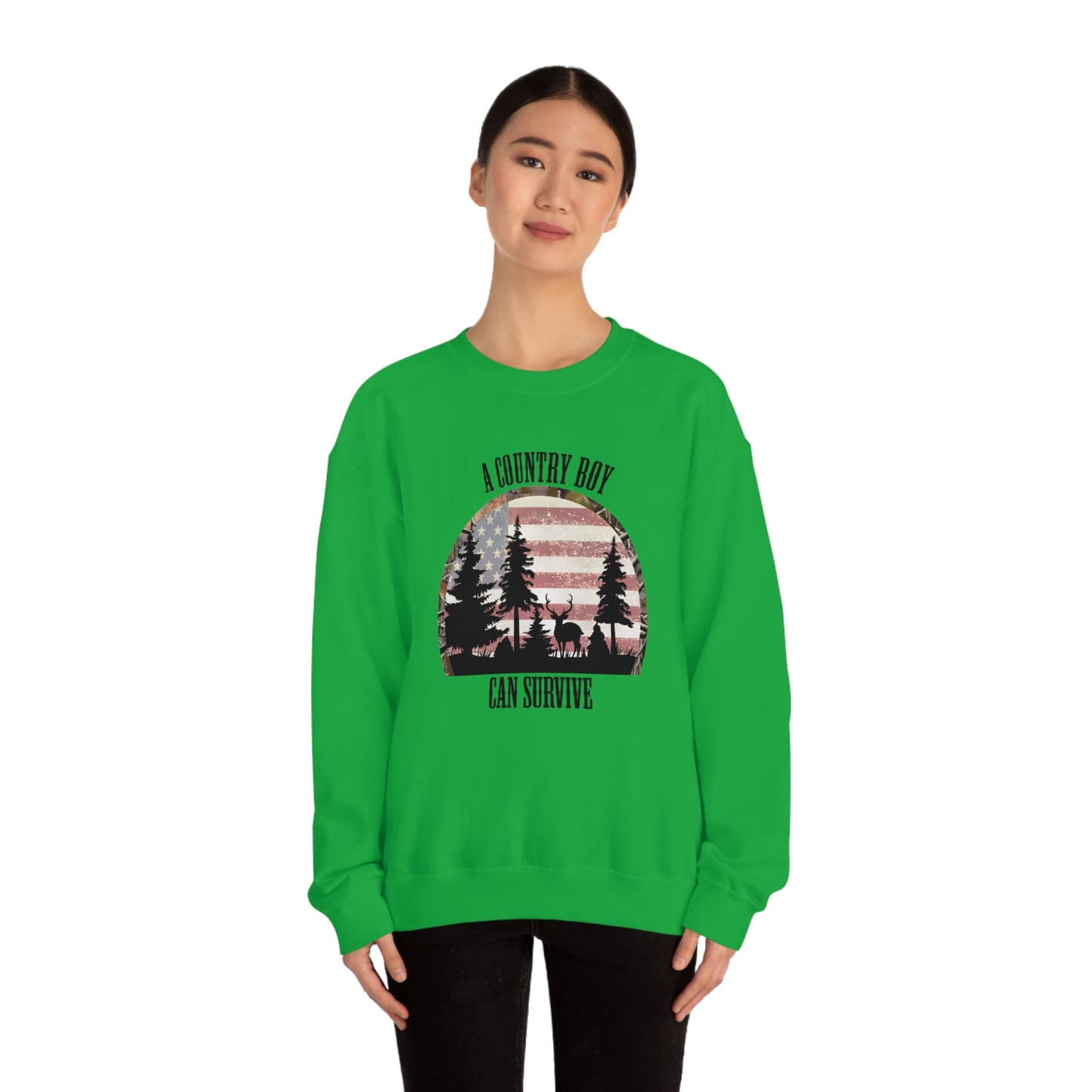 "A Country Boy Can Survive" - Unisex Heavy Blend™ Crewneck Sweatshirt