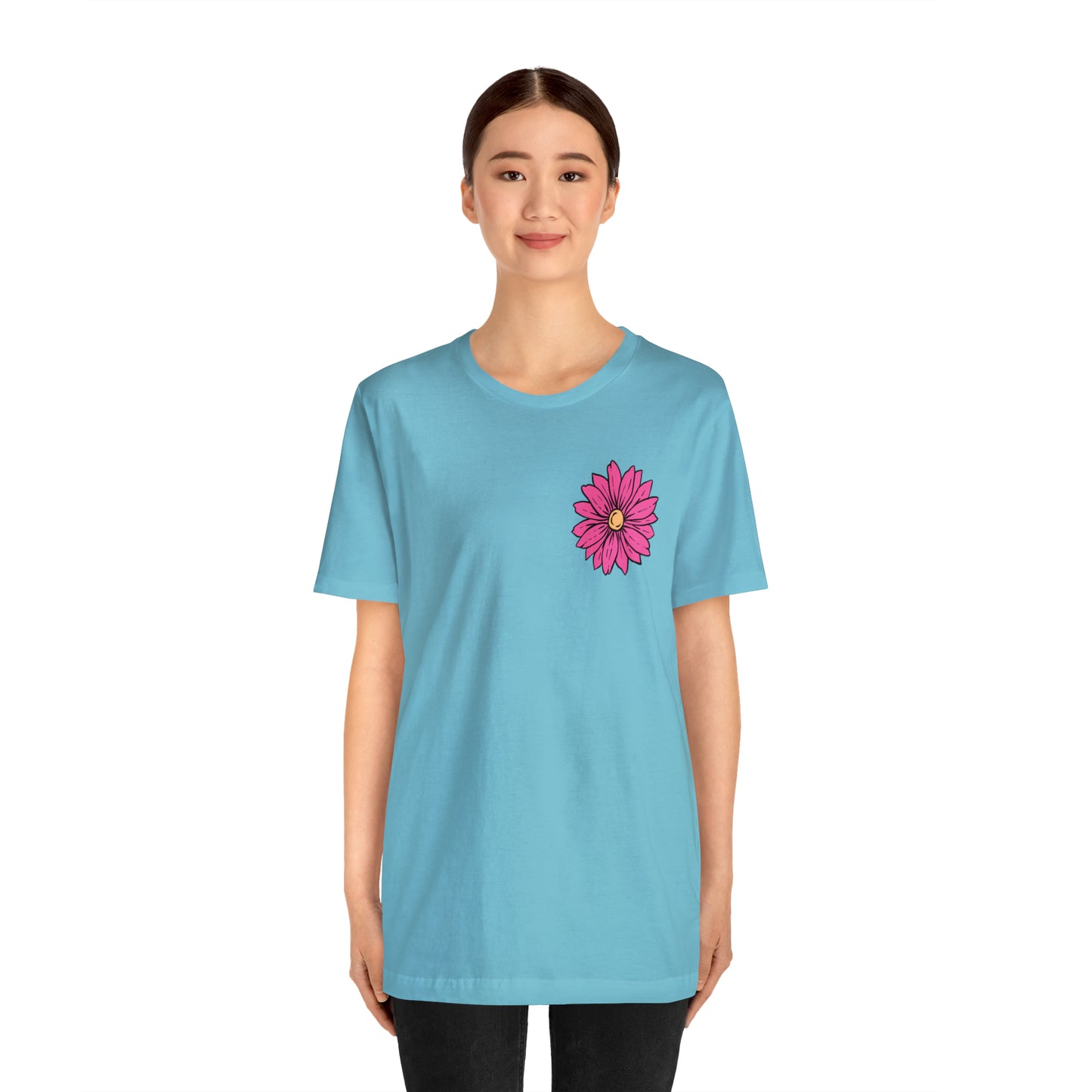 TWO SIDED Positive Energy T-Shirt (Flower on Front - Positive Energy on Back) Christian T-Shirt