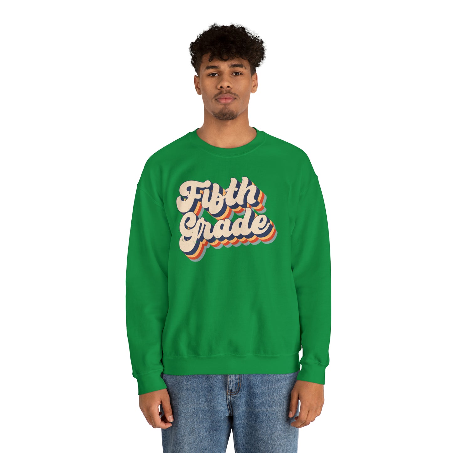 Retro Fifth Grade Unisex Heavy Blend™ Crewneck Sweatshirt