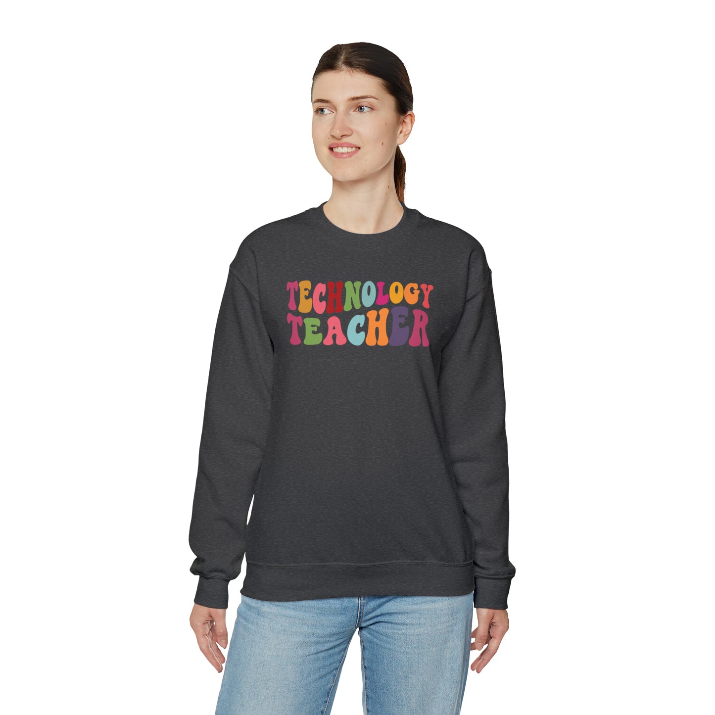 Multi-Colored Technology Teacher Lined Heavyweight Crewneck Sweatshirt