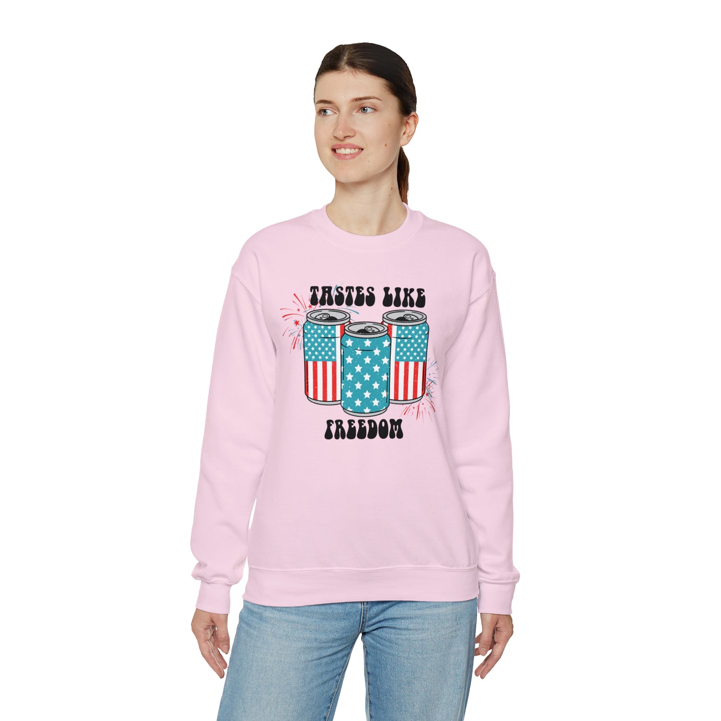 USA America Tastes Like Freedom Party Can Heavy Blend™ Crewneck Sweatshirt