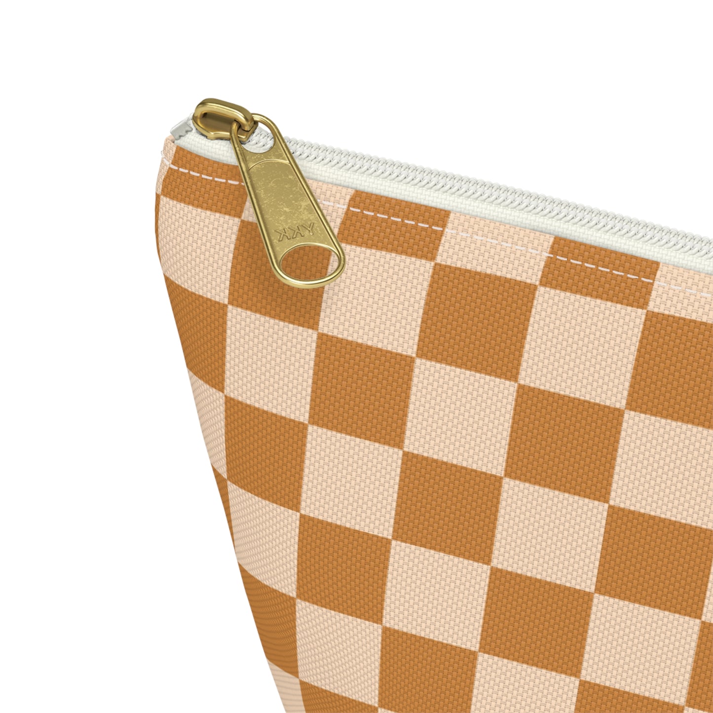 Rust Retro Checkered Print Design  Accessory Pouch w T-bottom