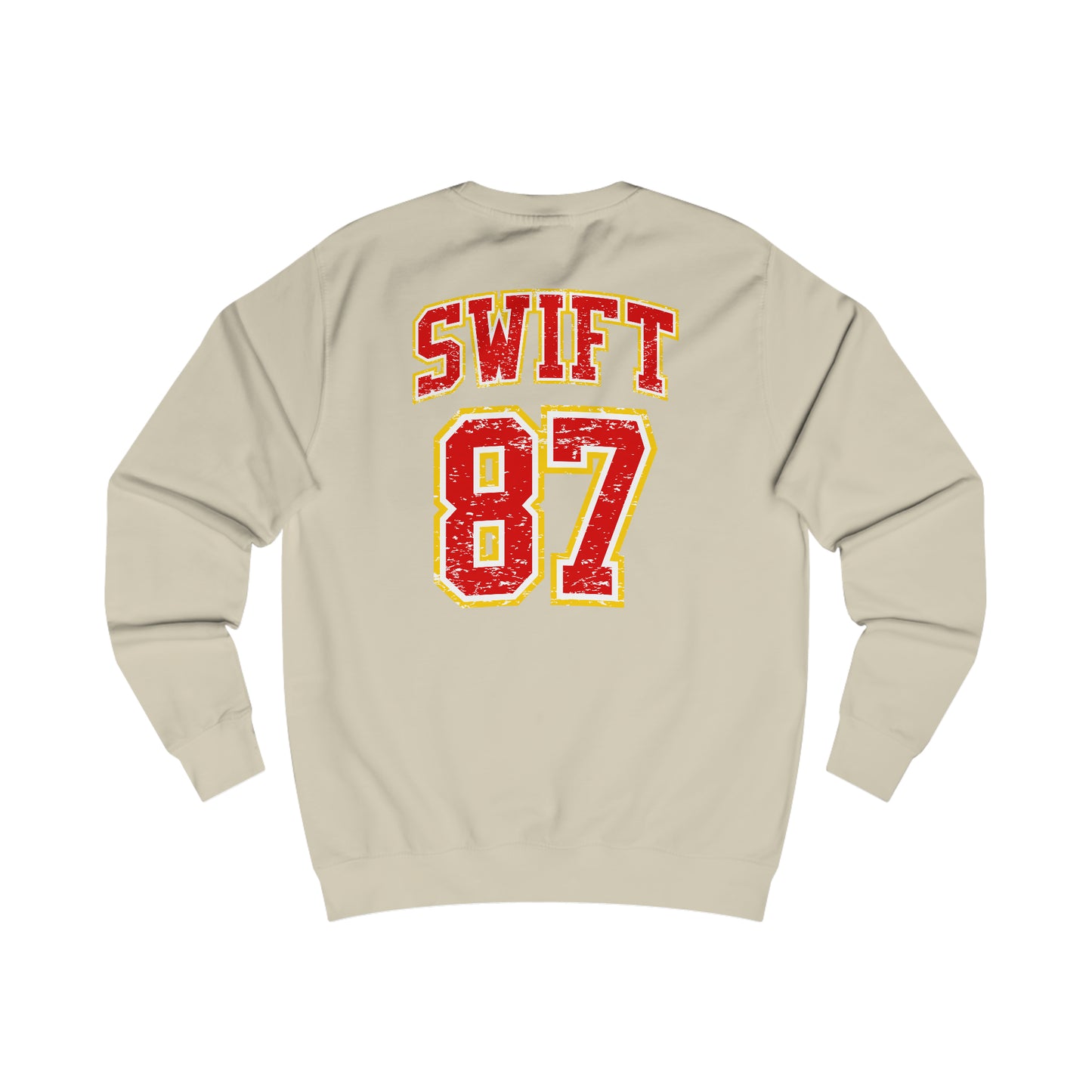 Go Taylor's Boyfriend Swift Kelce Football Shirt  with Swift 87 on back Unisex Heavy Blend™ Crewneck Sweatshirt - FRONT and BACK Design