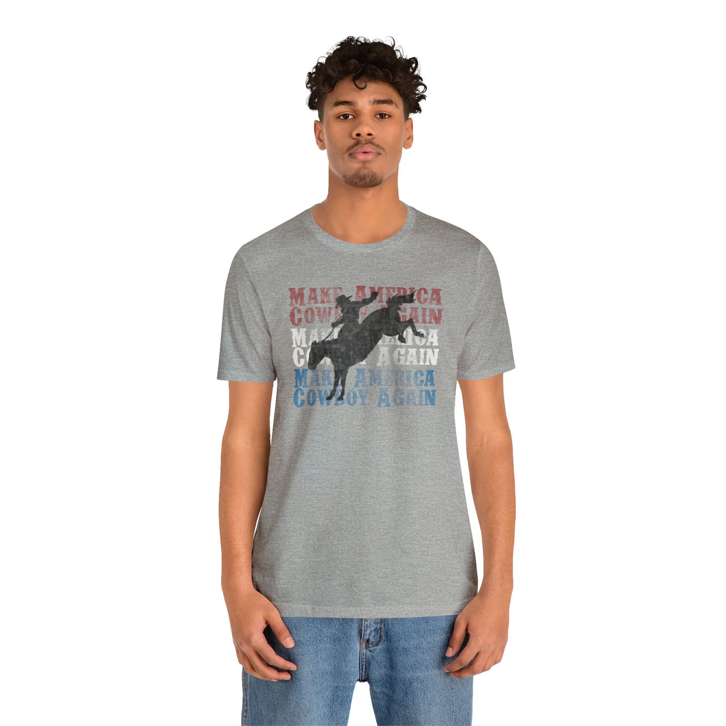 "Make America Cowboy Again" Unisex Jersey Short Sleeve Tee