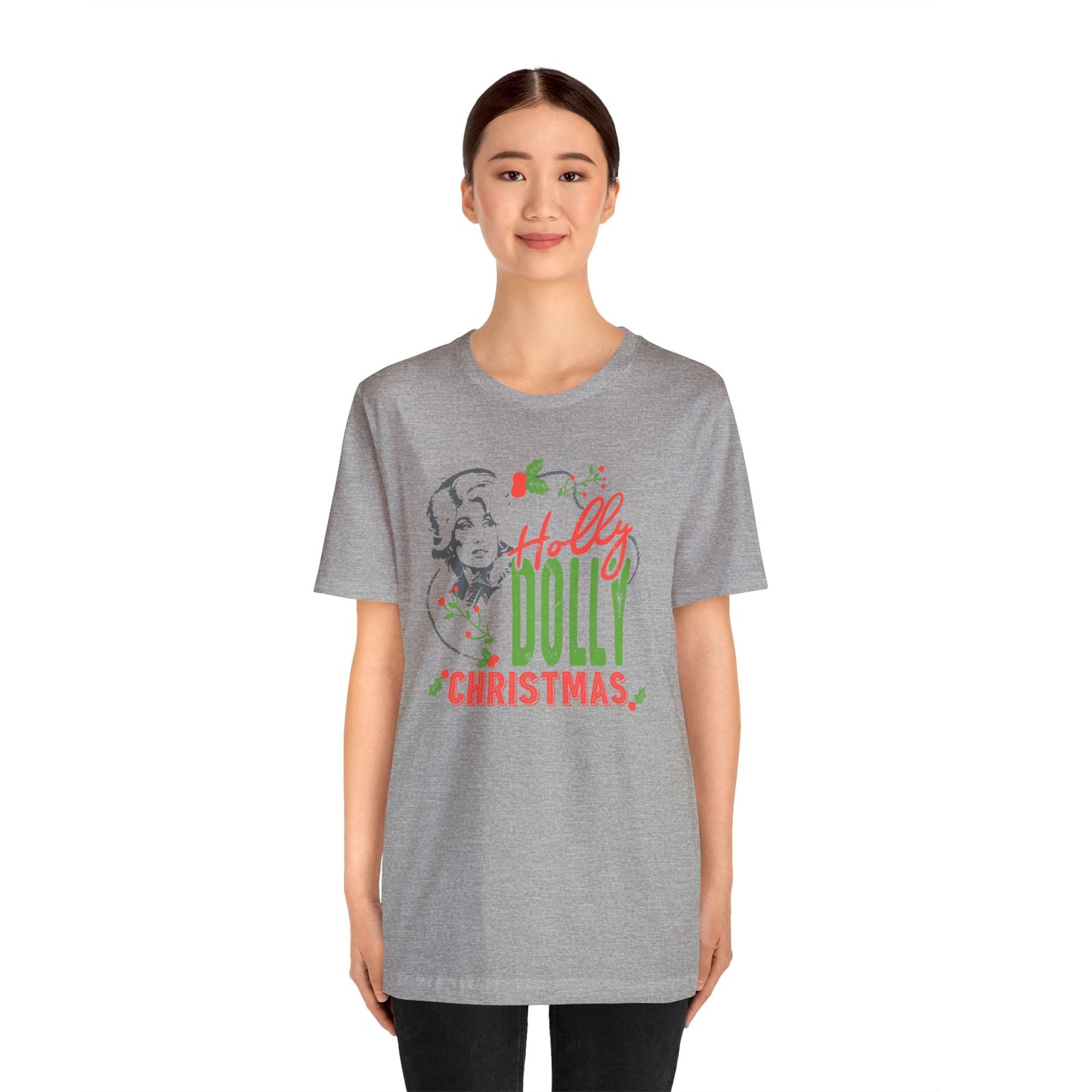 Holly Dolly Christmas Bella Jersey Short Sleeve Tee (Unisex)