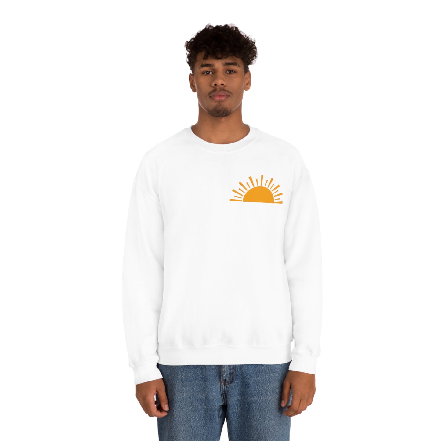 "Sunshine on My Mind" (Front & Back Design) - Unisex Heavy Blend™ Crewneck Sweatshirt