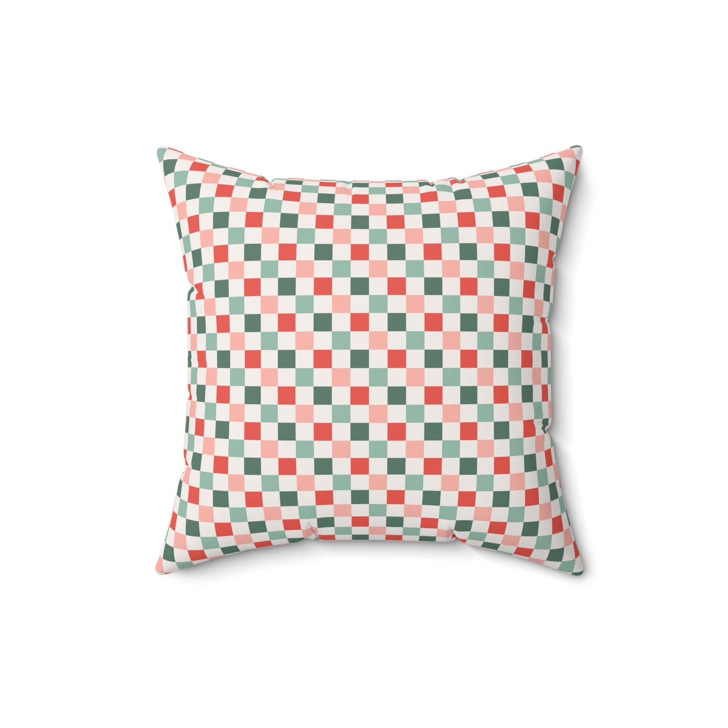 Christmas Checkerboard Pattern Polyester Square Pillow