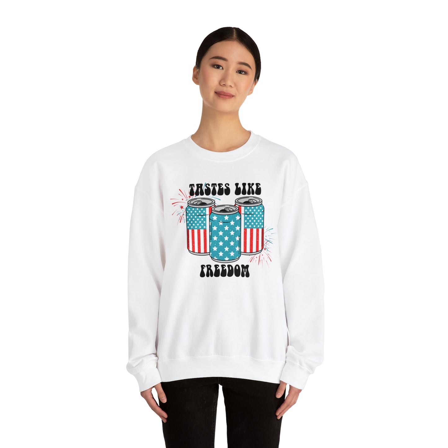 USA America Tastes Like Freedom Party Can Heavy Blend™ Crewneck Sweatshirt