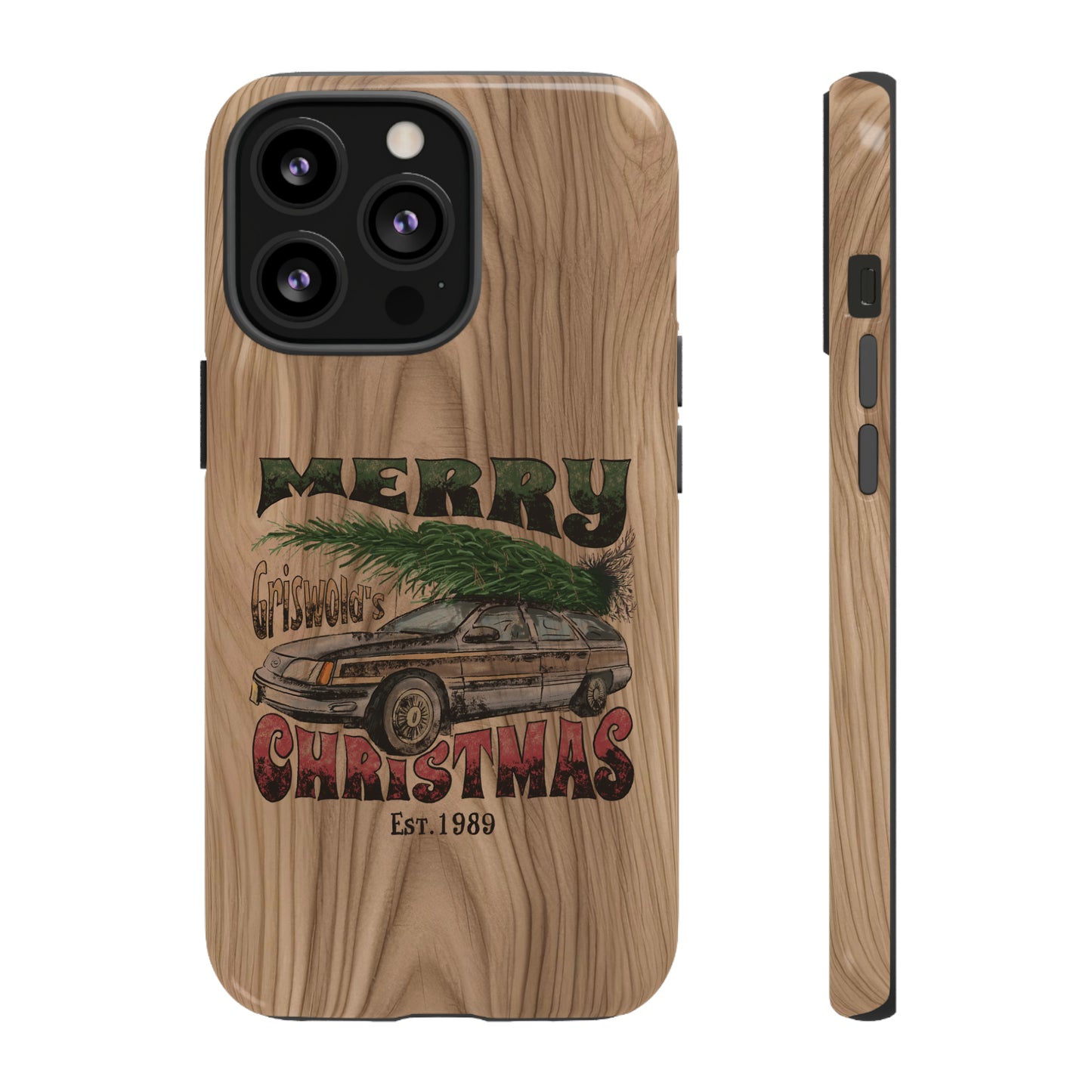 Distressed Merry Griswold's Christmas Tree Station Wagon Holiday Apple iPhone Tough Cases