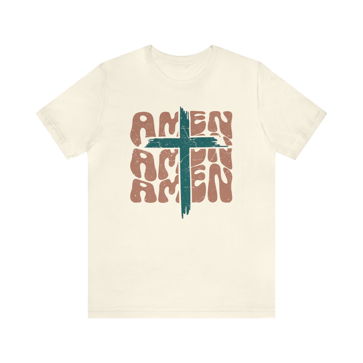 Amen Amen Amen with Cross Boho Color T-Shirt