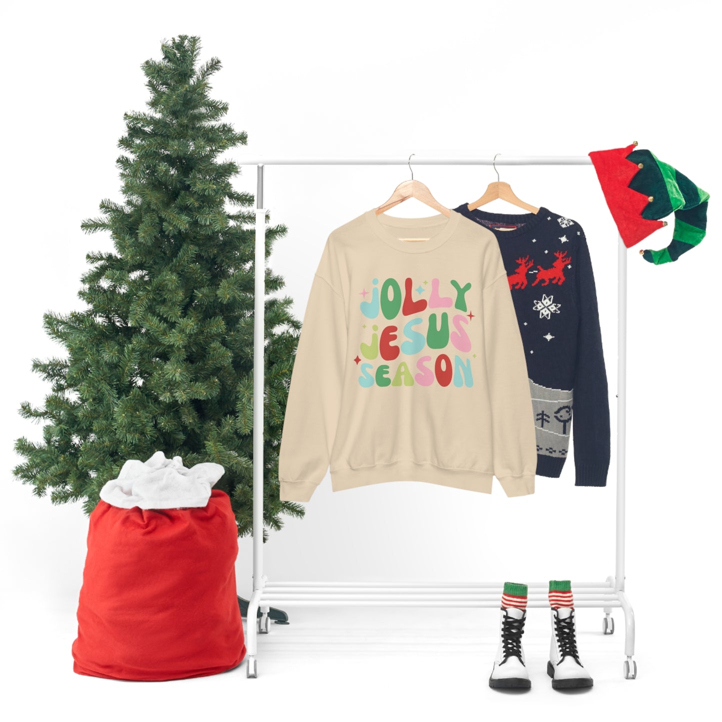 Jolly Jesus Season Heavyweight Crewneck Sweatshirt