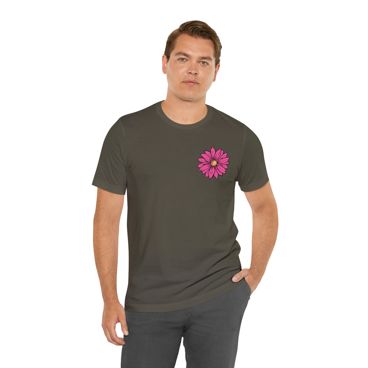 TWO SIDED Positive Energy T-Shirt (Flower on Front - Positive Energy on Back) Christian T-Shirt