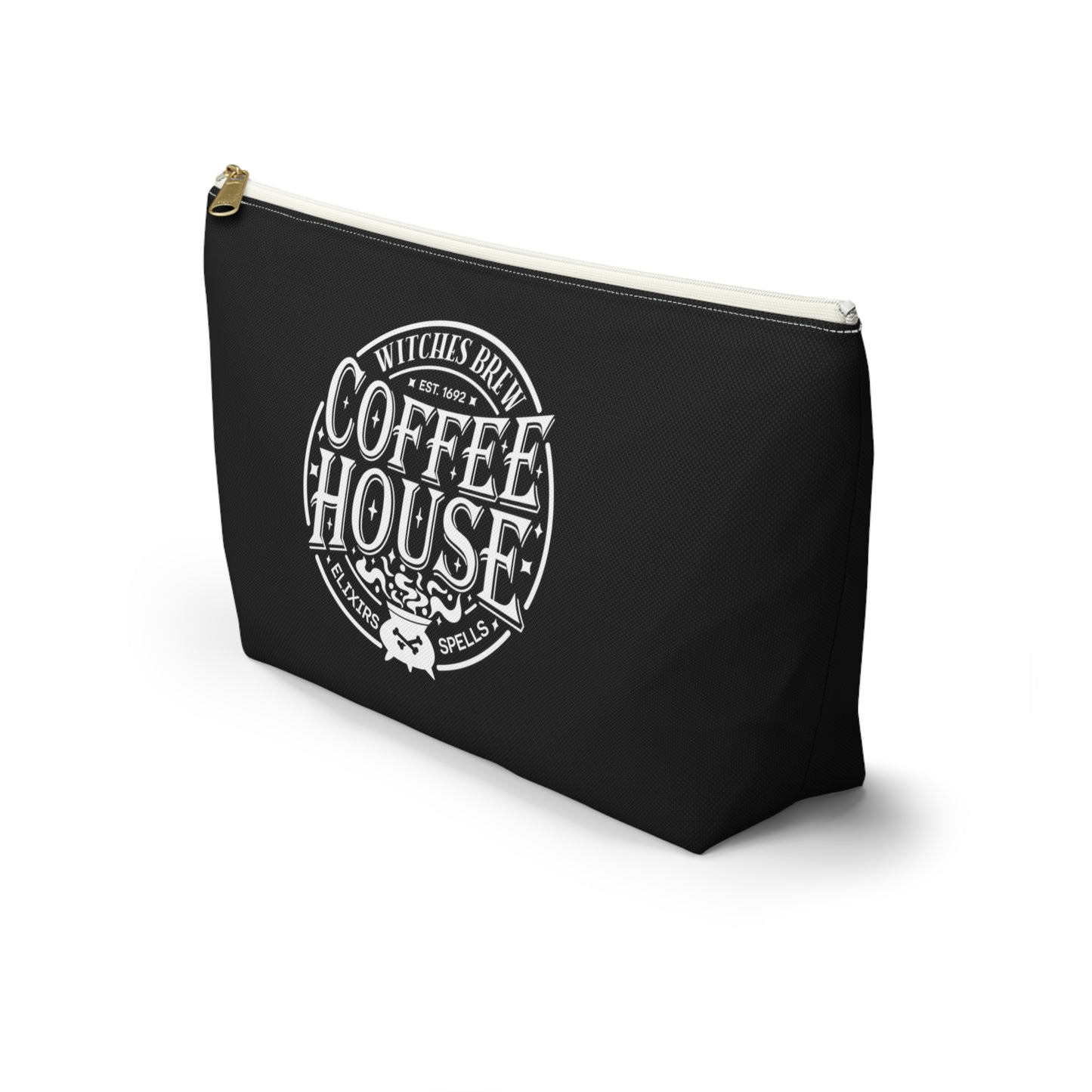 Halloween Witches Brew Coffee House Design Accessory Pouch w T-bottom - Black