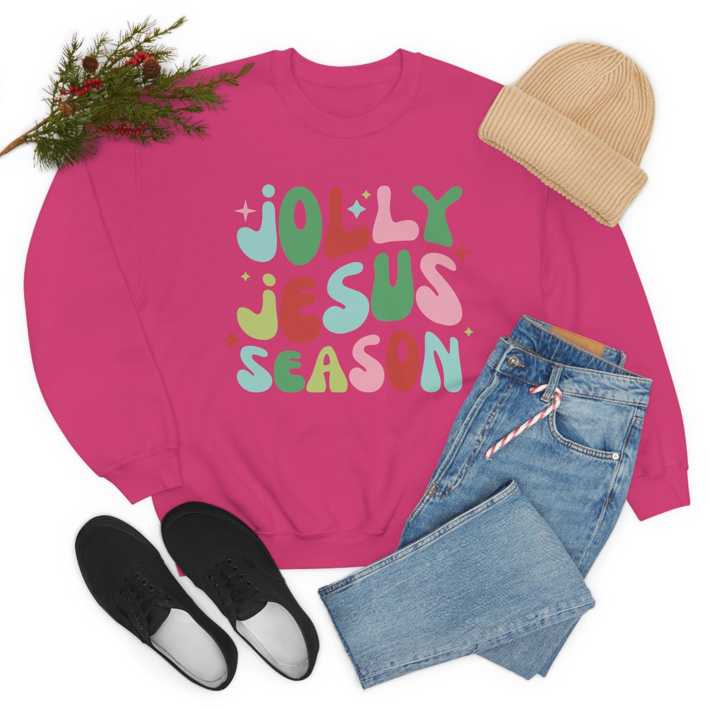 Jolly Jesus Season Heavyweight Crewneck Sweatshirt