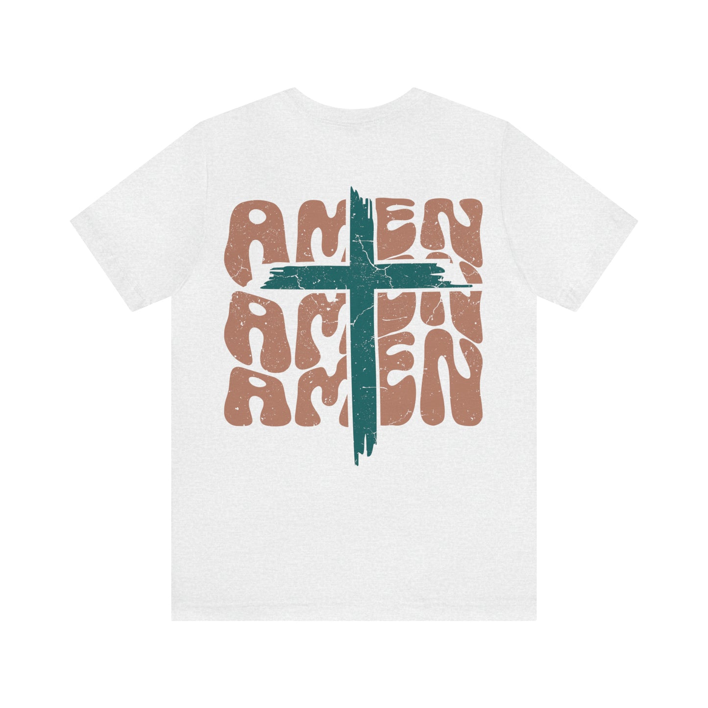 Amen Amen Amen with Cross Front and Back Design T-Shirt