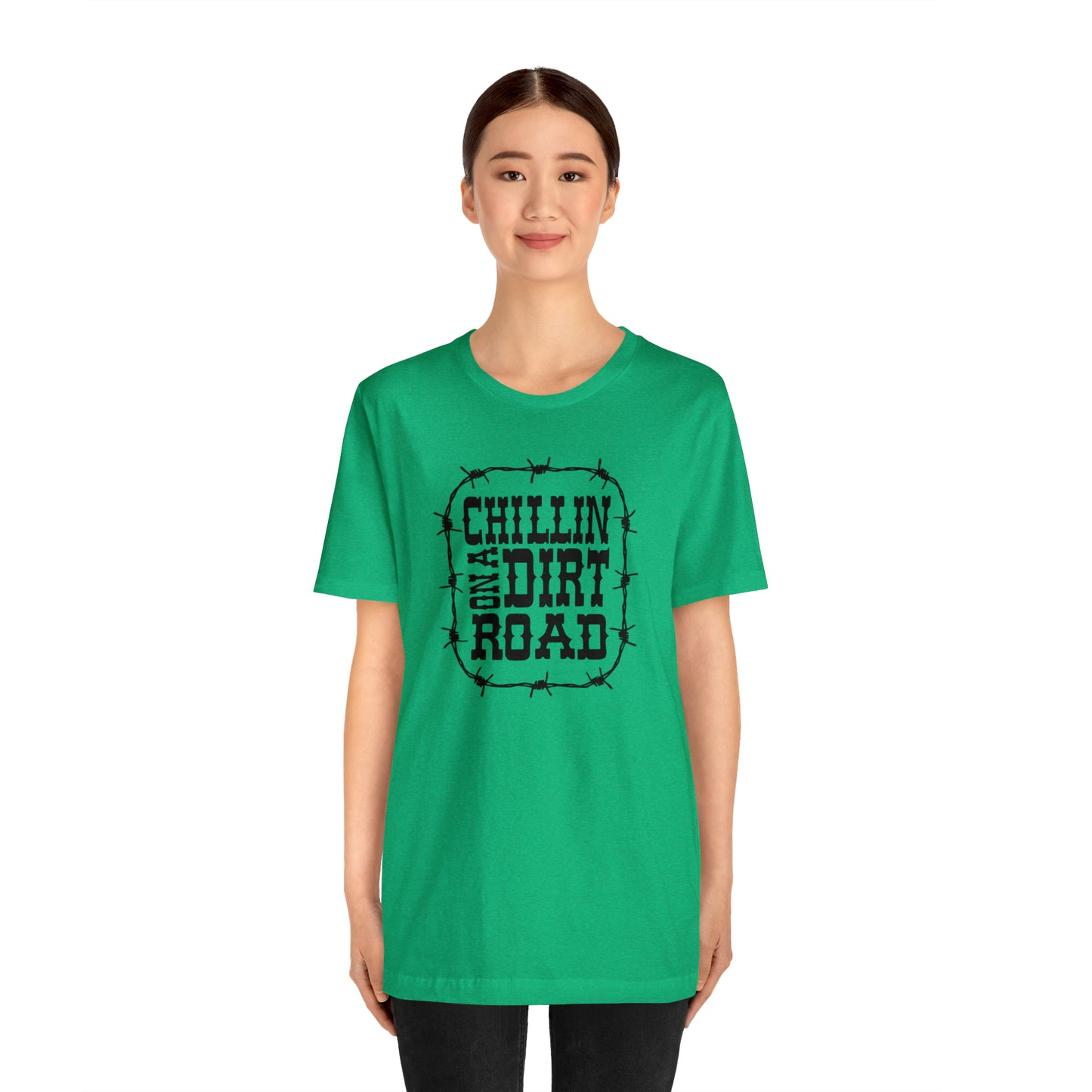 "Chillin' on a Dirt Road" Unisex Jersey Short Sleeve Tee