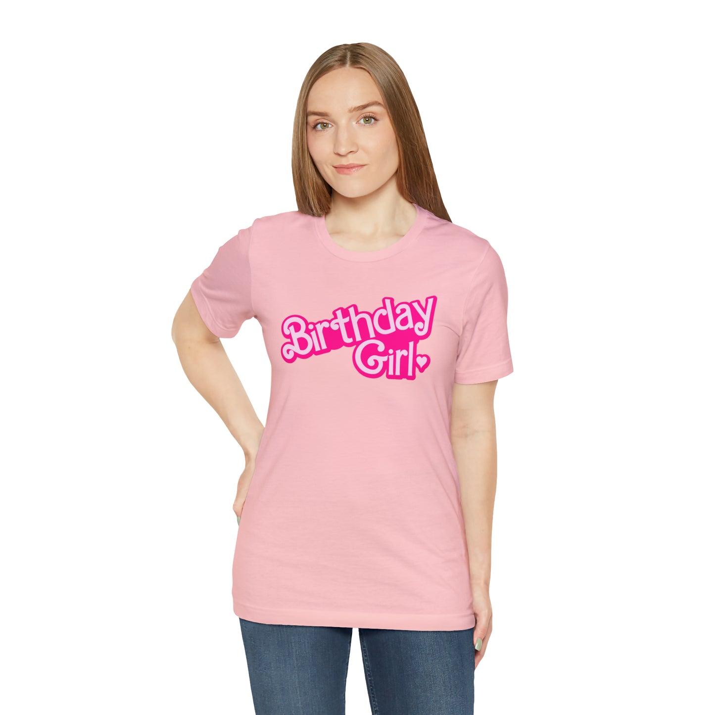 Birthday Girl Hot Pink Barbie Print T-Shirt -