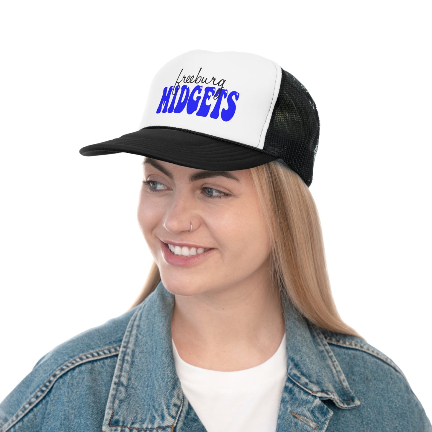 Freeburg Midgets Cursive Bubble Trucker Caps