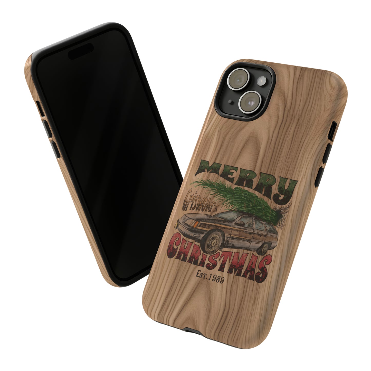 Distressed Merry Griswold's Christmas Tree Station Wagon Holiday Apple iPhone Tough Cases