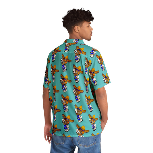 Freeburg Sombrero Midget Men's Hawaiian Shirt - Aqua Blue