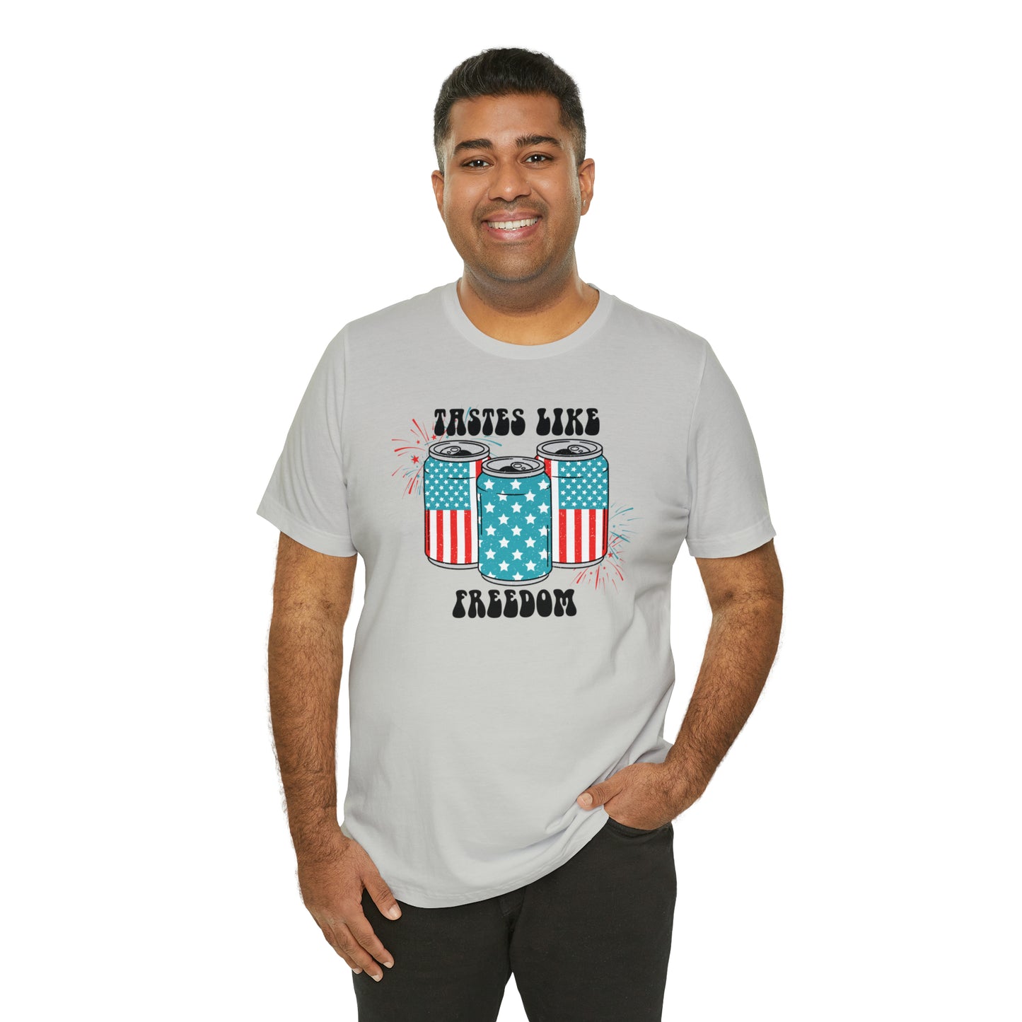 American USA Tastes Like Freedom Beverage Can Unisex Jersey Short Sleeve Tee