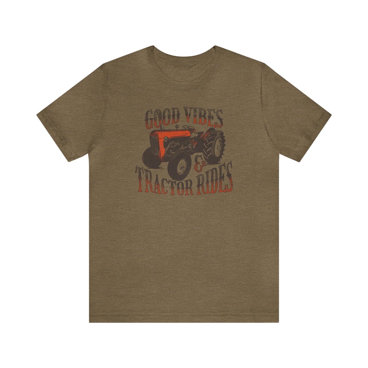 Vintage Good Vibes and Tractors Unisex Jersey Short Sleeve Tee