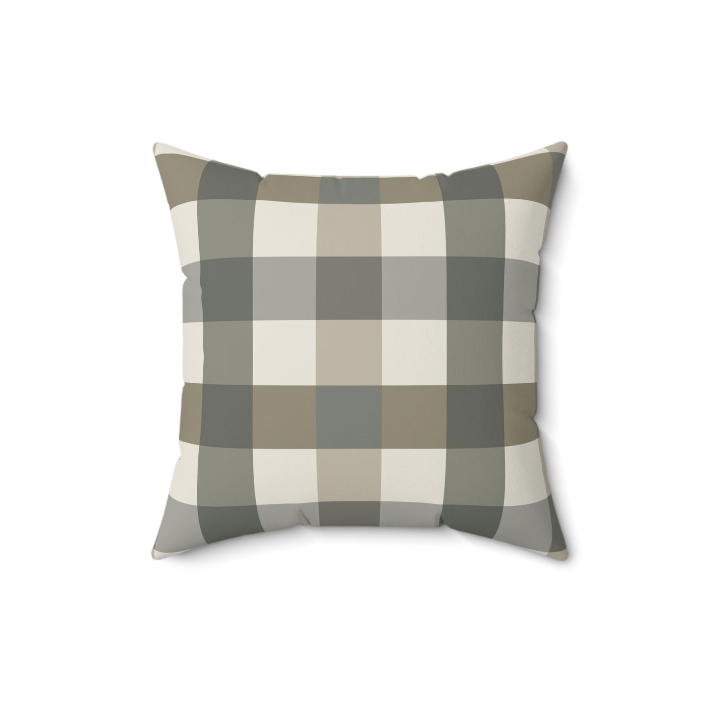 Plaid Green Fall/ Halloween Spun Polyester Square Pillow