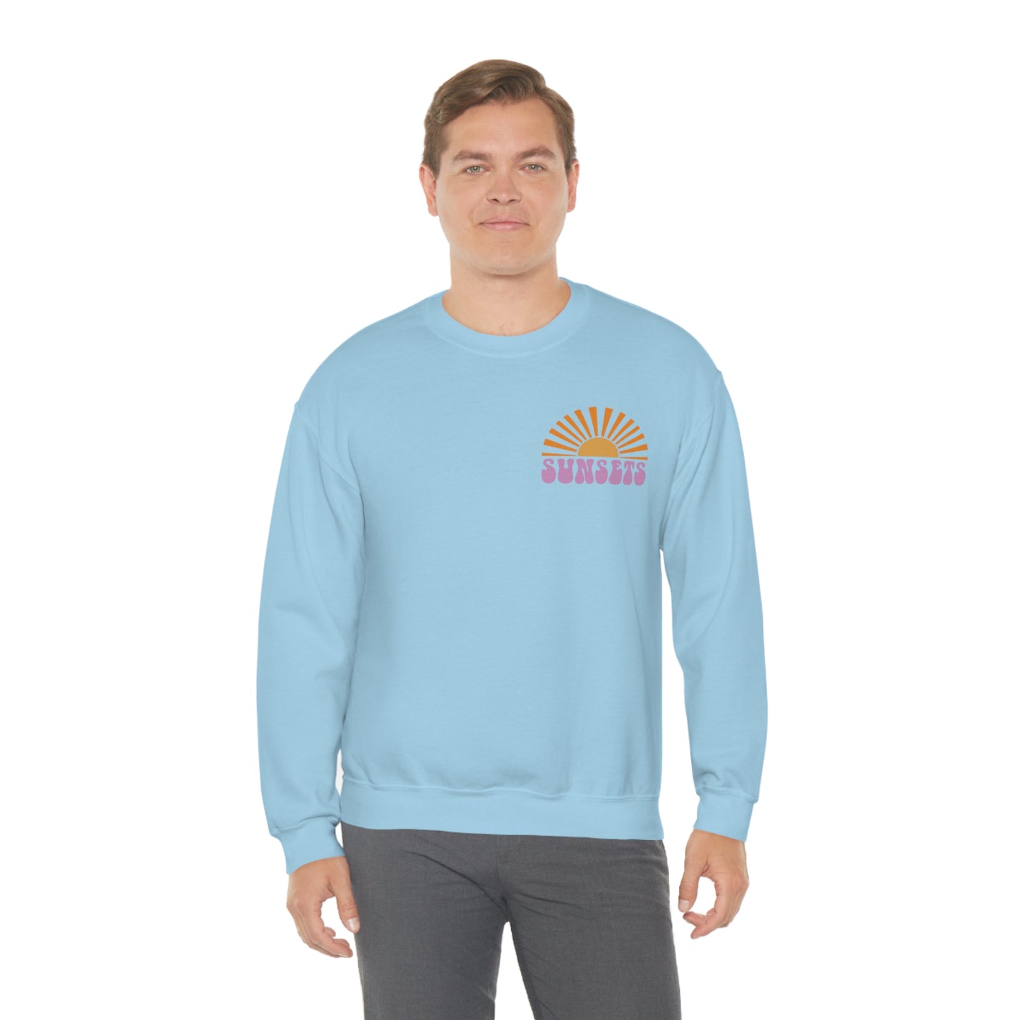 "Forever Chasing Sunsets" (Front & Back Design) - Unisex Heavy Blend™ Crewneck Sweatshirt