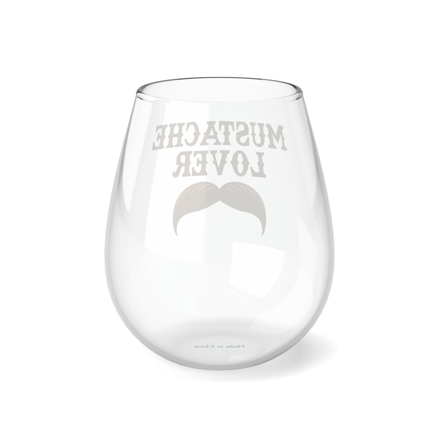 Mustache Lover Stemless Wine/ Glass, 11.75oz