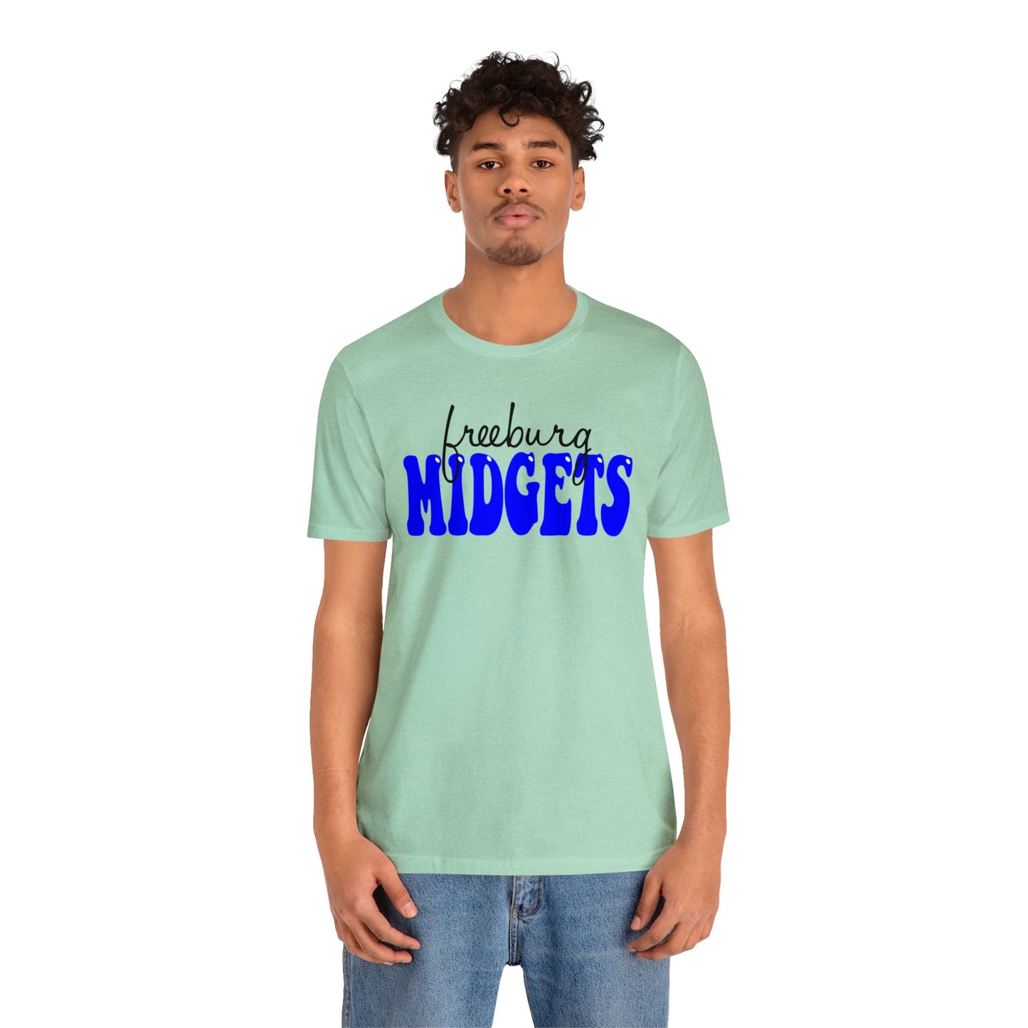 Freeburg Midgets Cursive Bubble Logo Bella Jersey Short Sleeve Tee (Unisex)