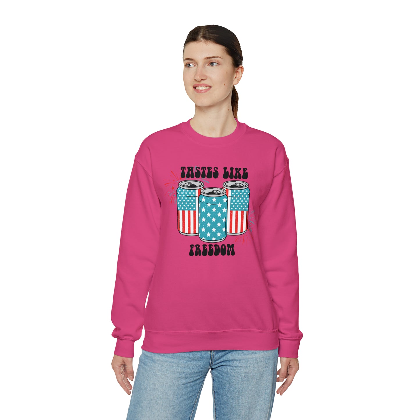 USA America Tastes Like Freedom Party Can Heavy Blend™ Crewneck Sweatshirt