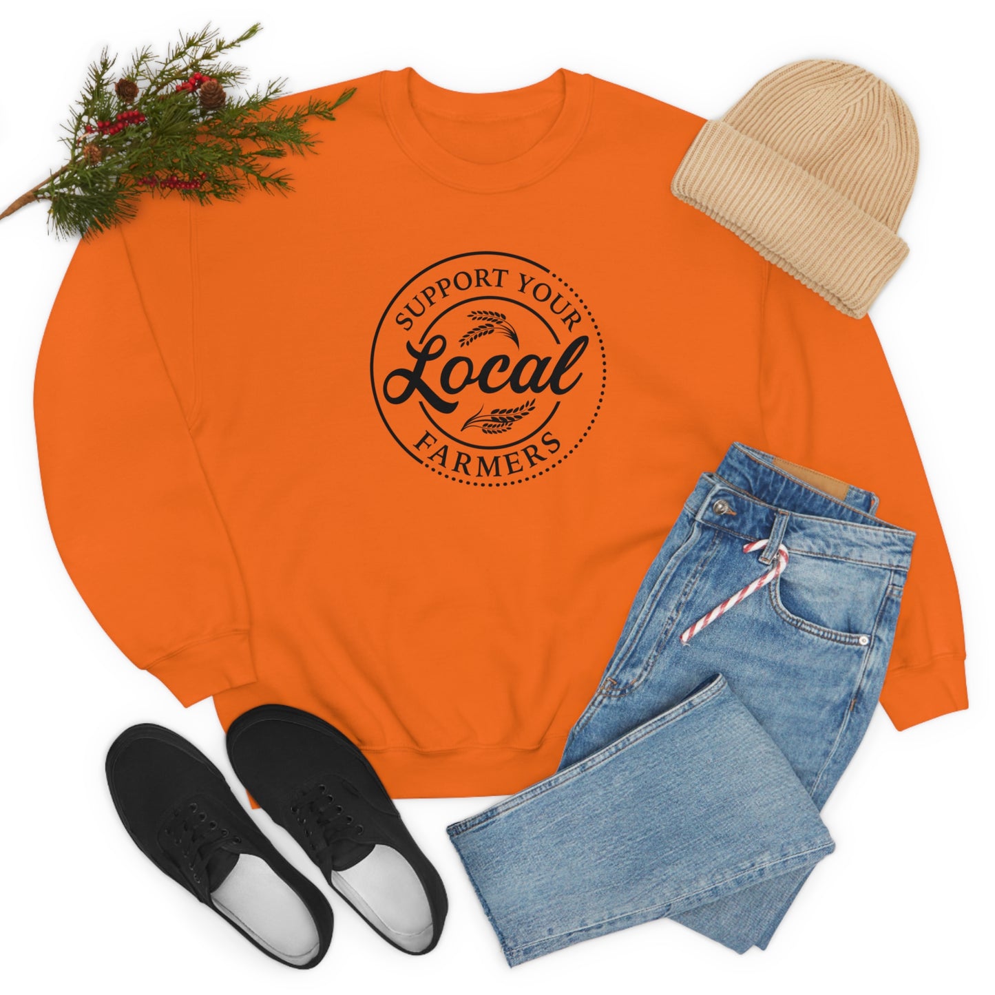 "Support Your Local Farmers" - Unisex Heavy Blend™ Crewneck Sweatshirt