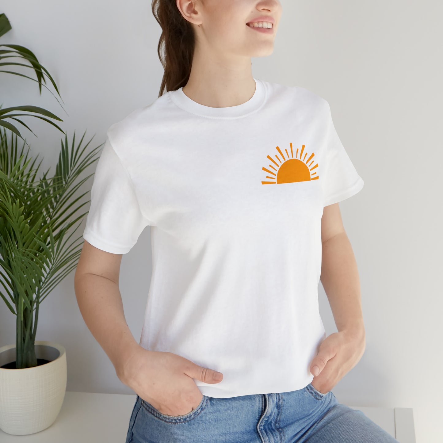 "Sunshine on My Mind"  (Front and Back Design)  Unisex Jersey Short Sleeve Tee