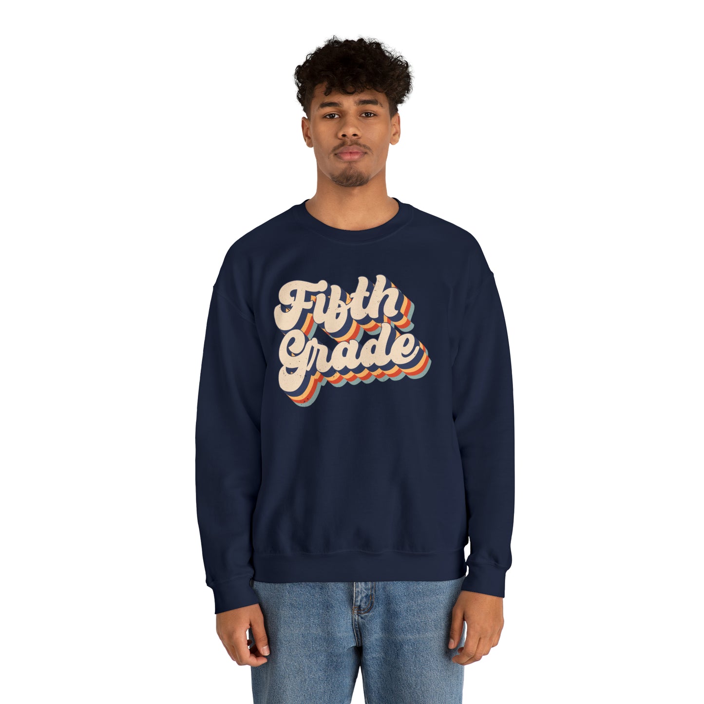 Retro Fifth Grade Unisex Heavy Blend™ Crewneck Sweatshirt