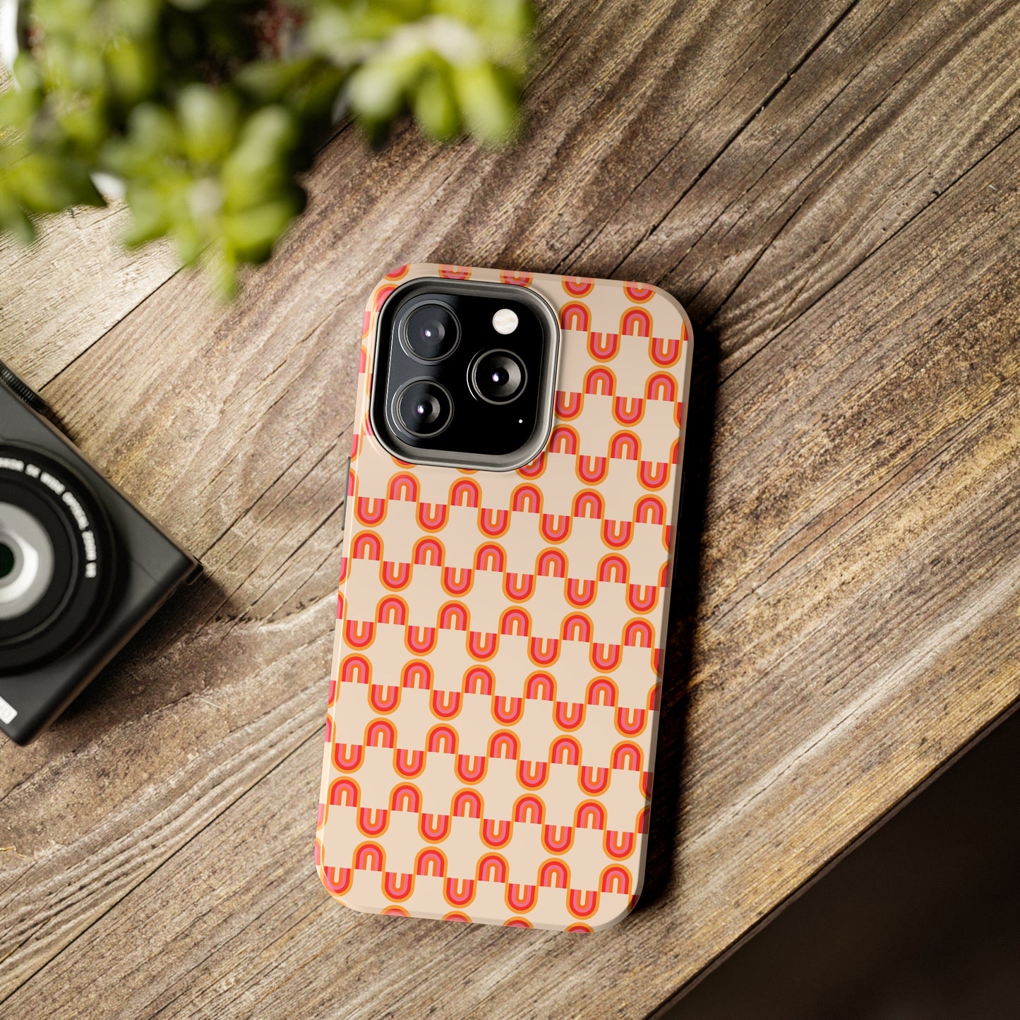 Retro Red Rainbow Pattern Tough Phone Cases