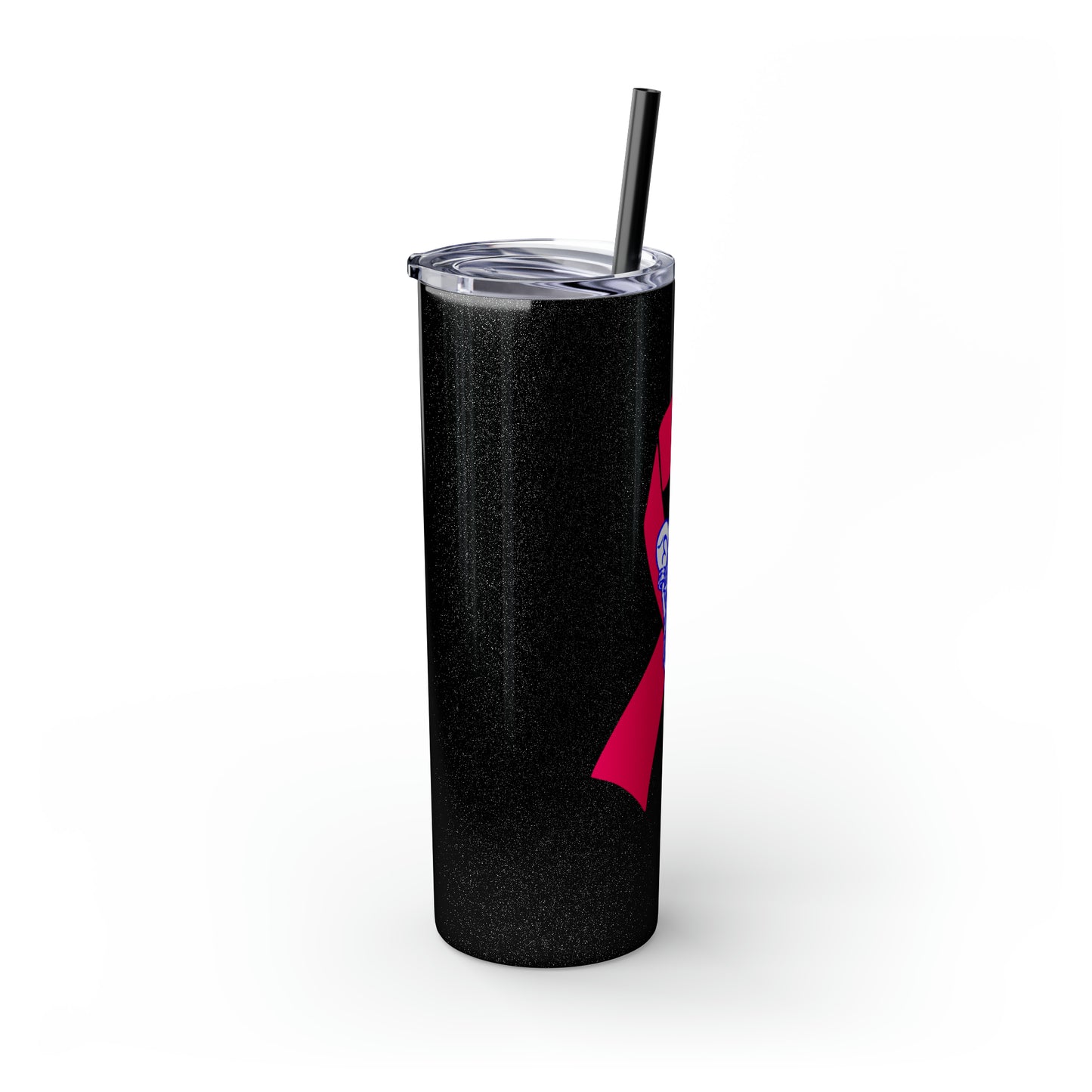 Freeburg Midgets Breast Cancer Awareness Pink Ribbon Skinny Tumbler with Pick your Color Straw, 20oz