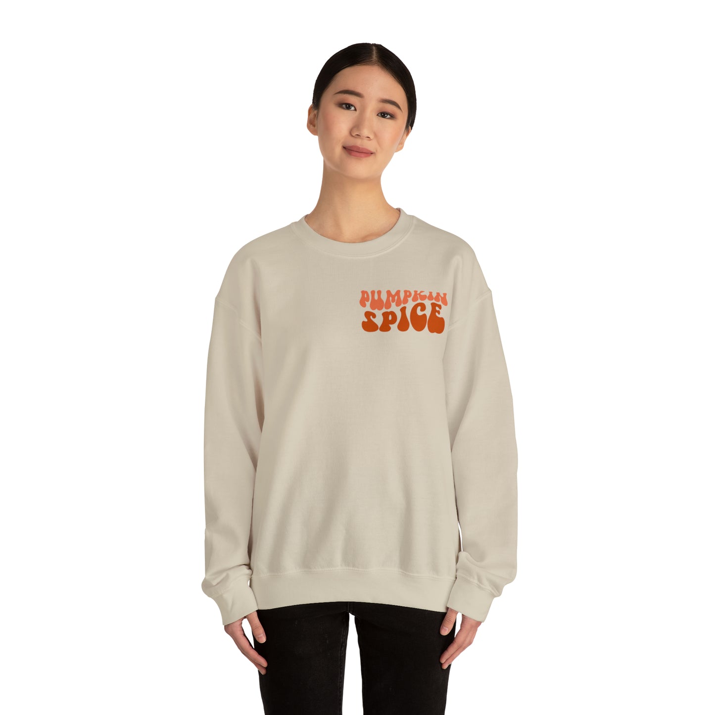 Pumpkin Spice and Chill (Front and Back) Design Heavy Blend™ Crewneck Sweatshirt