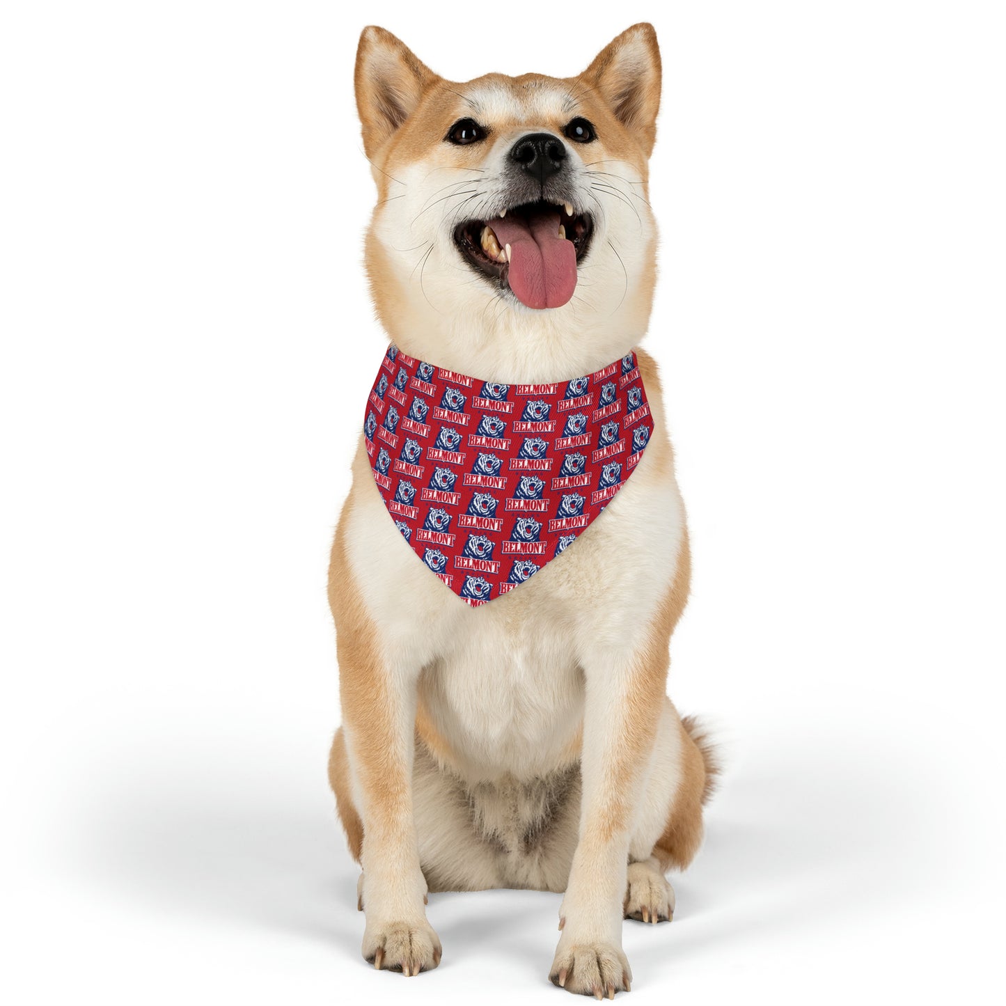 Belmont University Pattern Pet Bandana Collar - Red