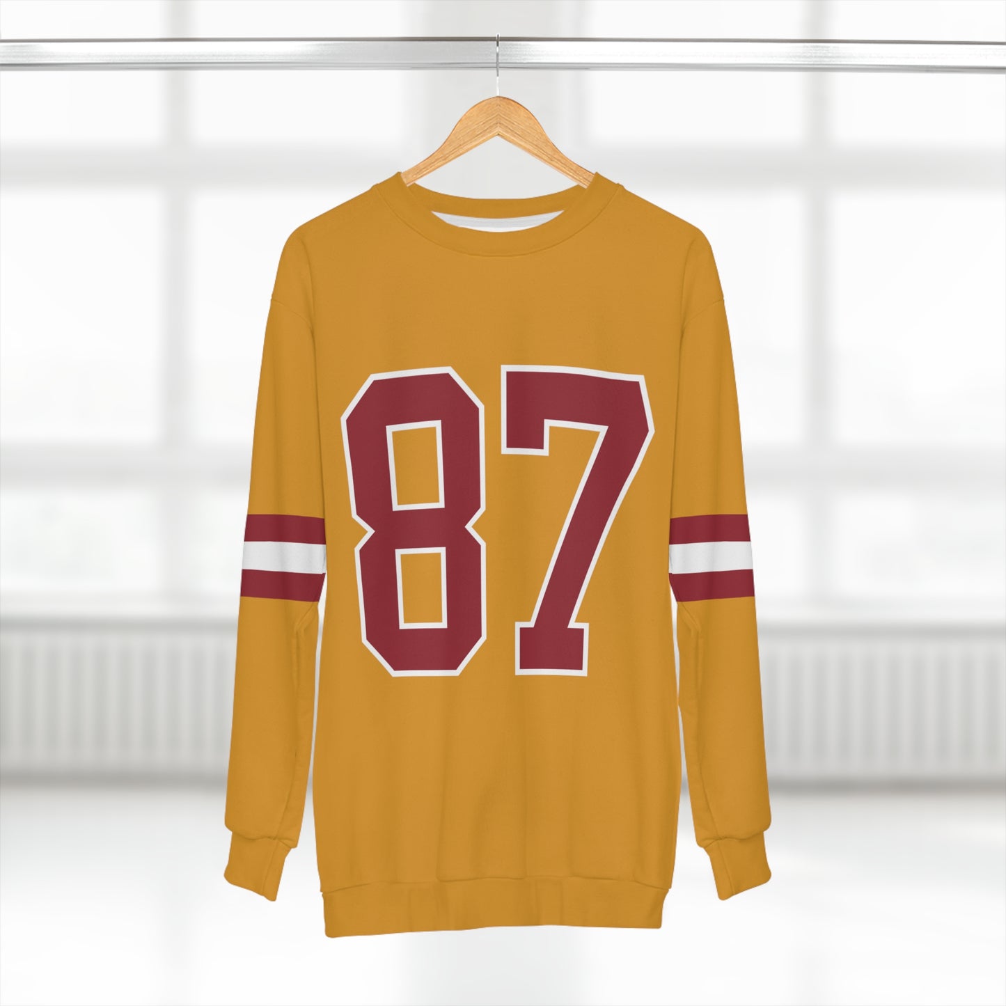 Swift Football Yellow Cuff/ Burgundy Numbers Sweatshirt - Yellow/Burgundy