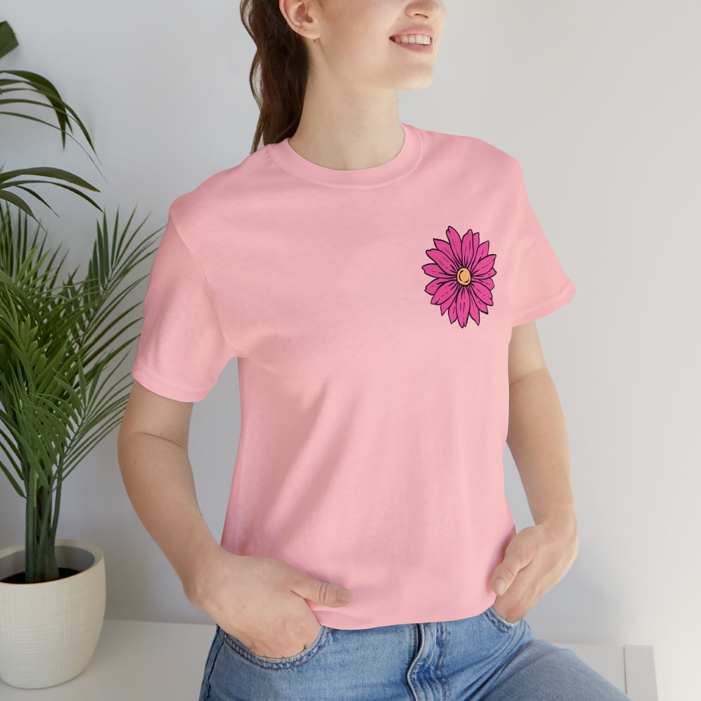 TWO SIDED Positive Energy T-Shirt (Flower on Front - Positive Energy on Back) Christian T-Shirt