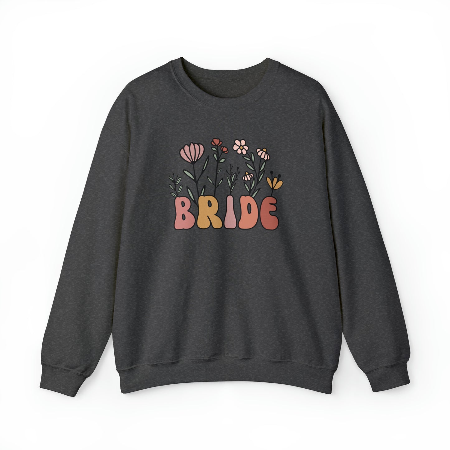 Boho Floral Bride Unisex Heavy Blend™ Crewneck Sweatshirt