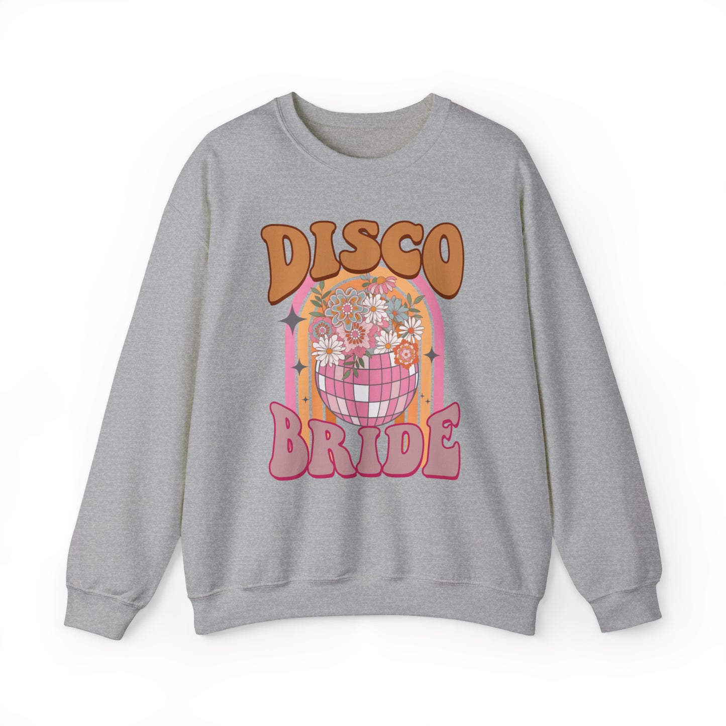 Retro Disco Bride Mirror Ball Bride Unisex Heavy Blend™ Crewneck Sweatshirt